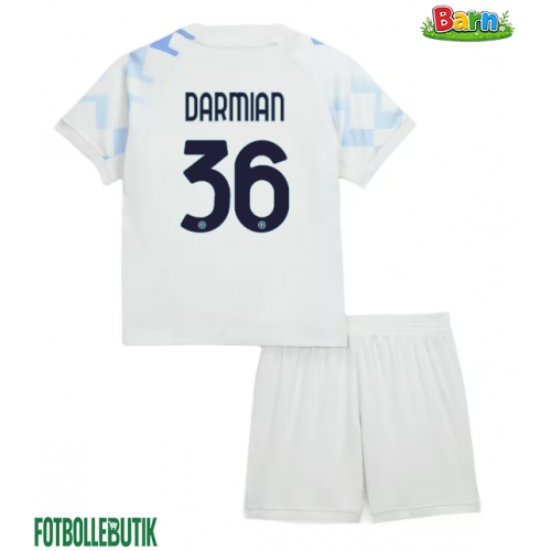 Inter Milan Matteo Darmian #36 Bortaställ Barn 2025-26 Kortärmad (+ Korta byxor)